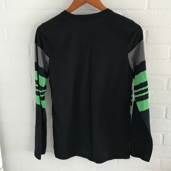 Hawk Boy’s tee Long Sleeve Navy Blue/gray/lime green Preppy Blokecore Sz 16 - Picture 4 of 5